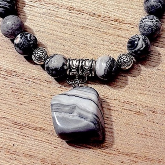 ➡️BOGO!!⬅️ RARE Gray Crazy Lace Agate Spheres w/ Large Slab Amulet Super Unique! - Picture 4 of 9